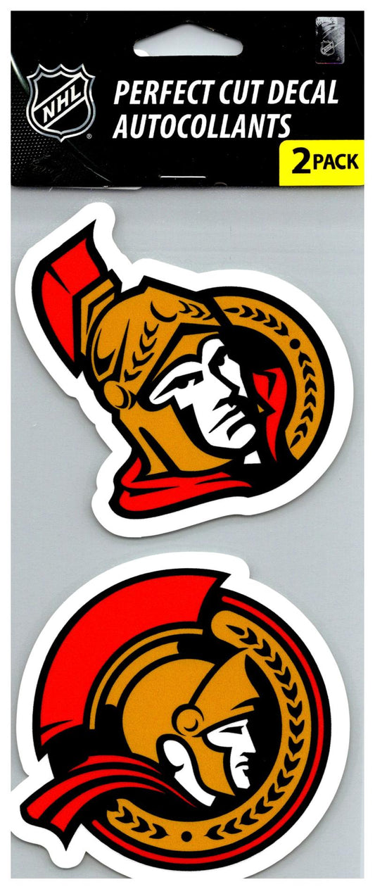 (HCW) Ottawa Senators Perfect Cut 4"x4" Decal Sticker Pack of 2 Image 1