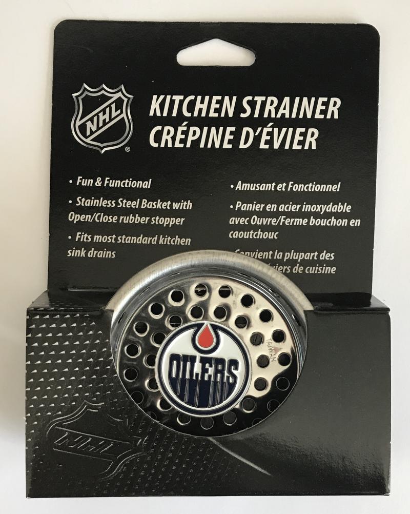 (HCW) Edmonton Oilers Stainless Steel Kitchen Sink NHL Strainer Image 1