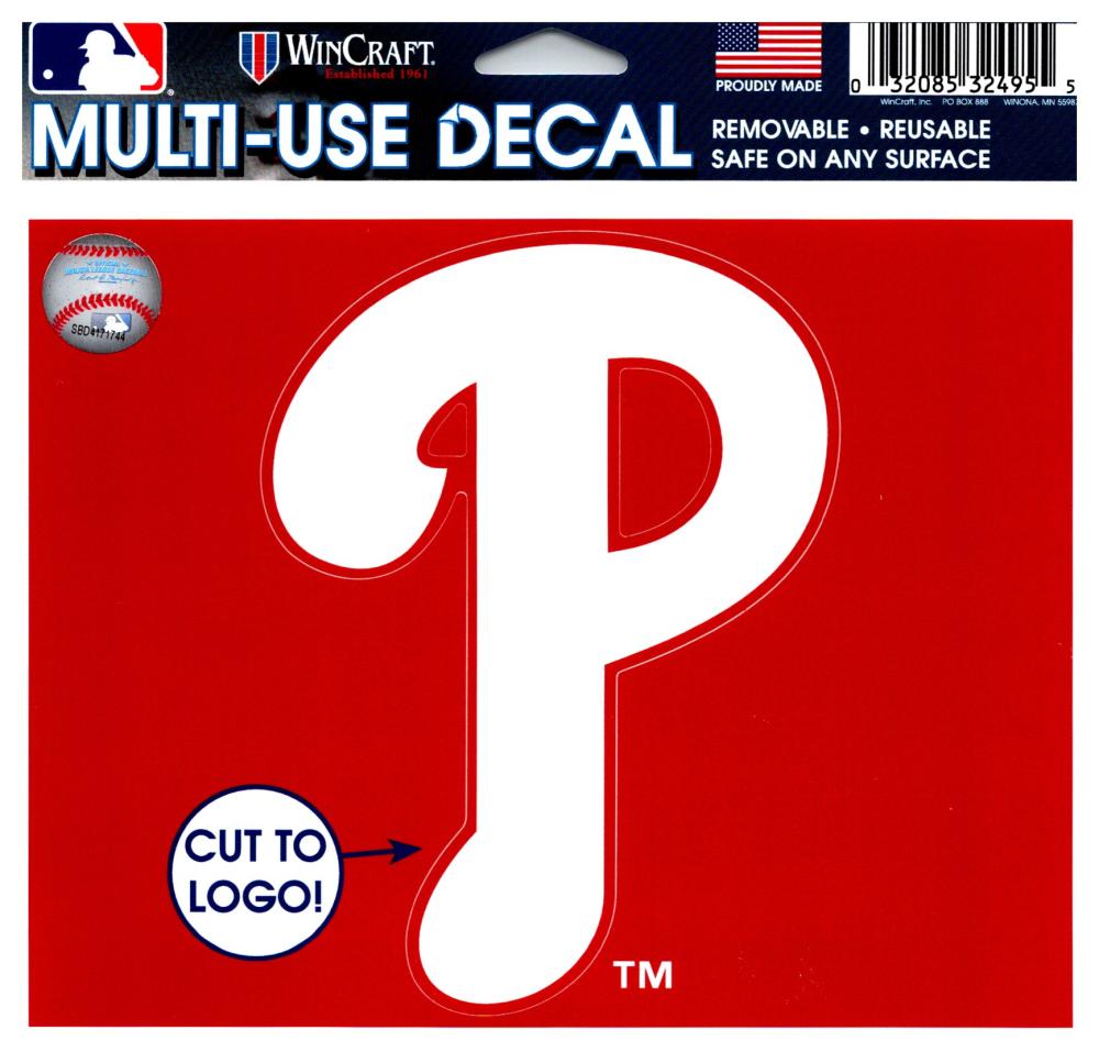 (HCW) Philadelphia Phillies Multi-Use Decal Sticker MLB 5"x6" Baseball Image 1
