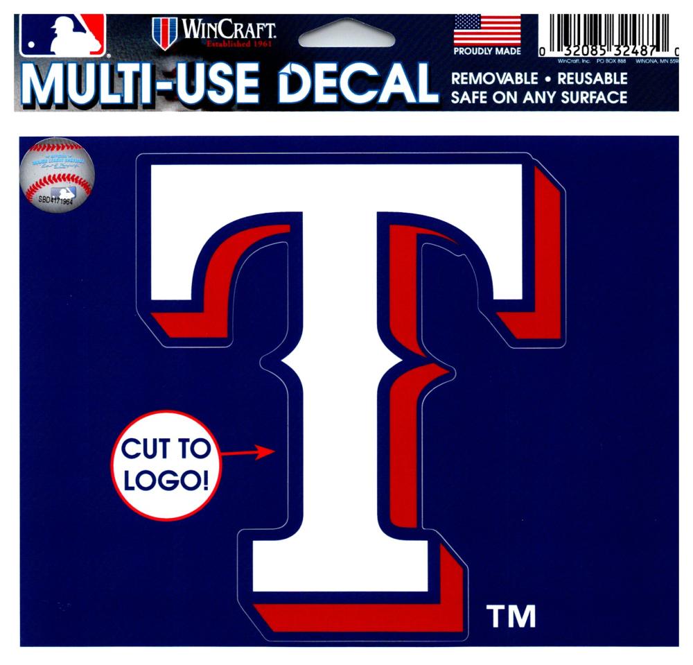 (HCW) Texas Rangers Multi-Use Decal Sticker MLB 5"x6" Baseball Image 1