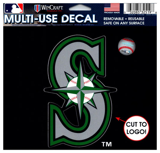 (HCW) Seattle Mariners Multi-Use Decal Sticker MLB 5"x6" Baseball Image 1