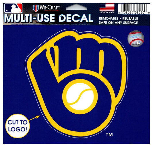 (HCW) Milwaukee Brewers Multi-Use Decal Sticker MLB 5"x6" Baseball