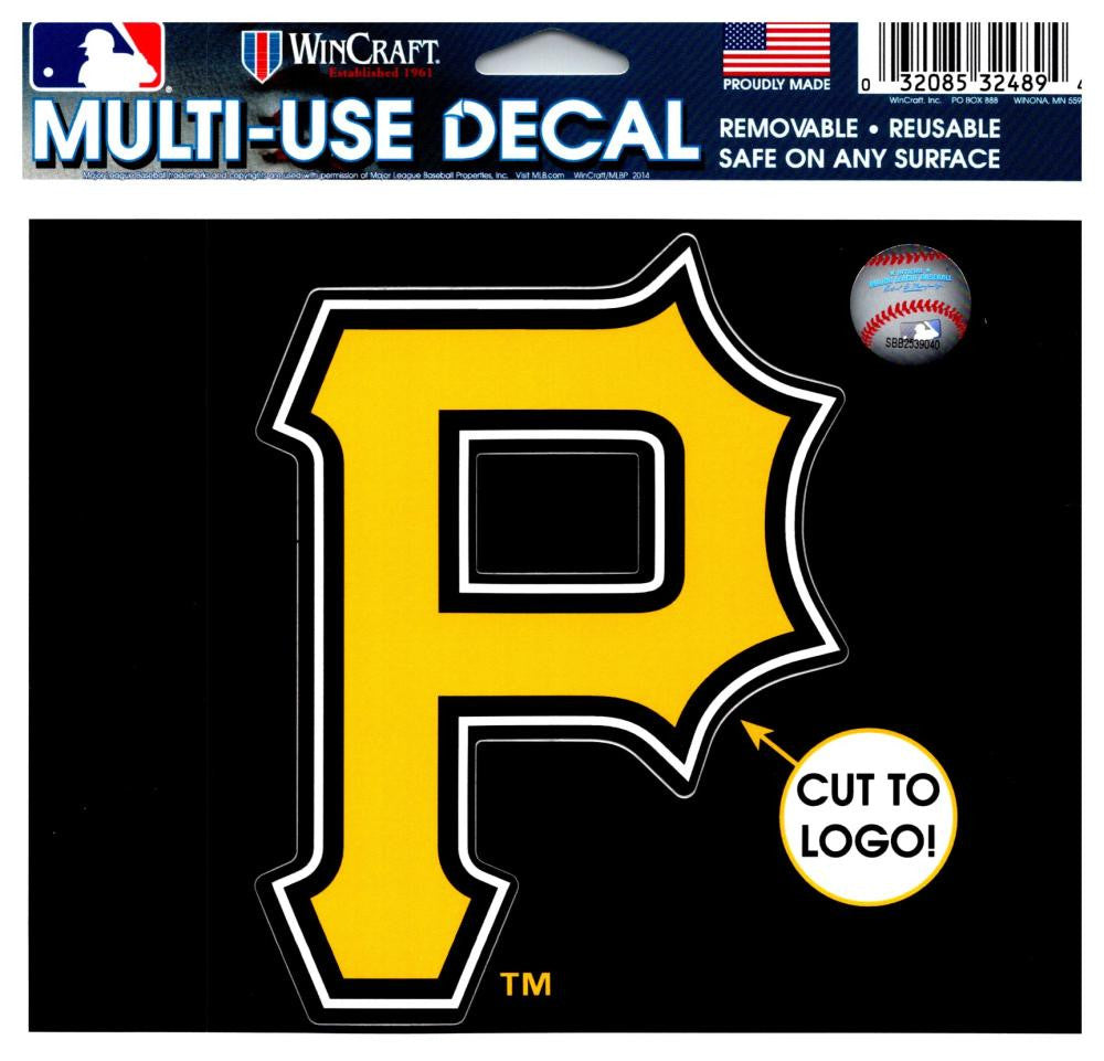 (HCW) Pittsburgh Pirates Multi-Use Decal Sticker MLB 5"x6" Baseball