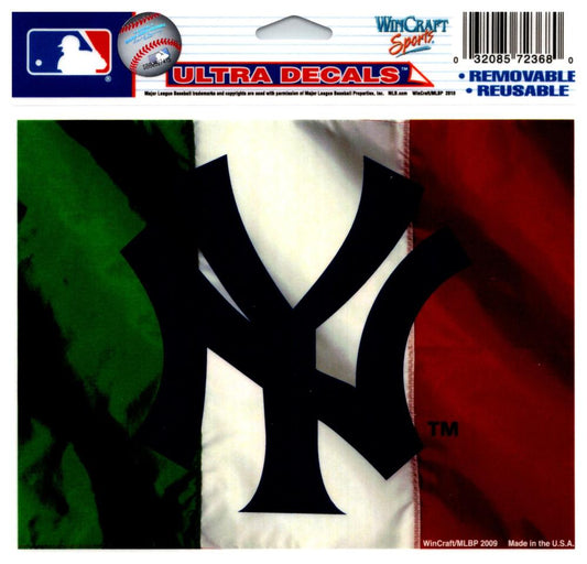 (HCW) New York Yankees Italy Multi-Use Decal Sticker MLB 5"x6" Baseball Image 1