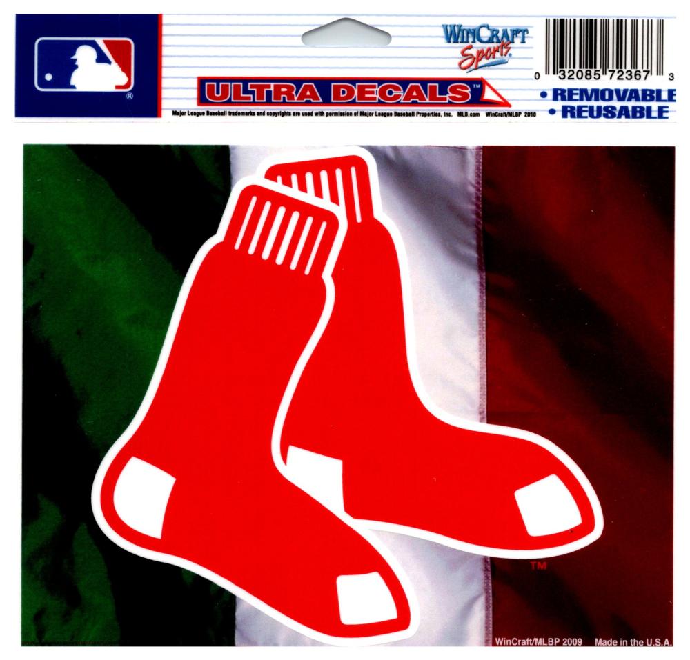 (HCW) Boston Red Sox Italy Multi-Use Decal Sticker MLB 5"x6" Baseball Image 1