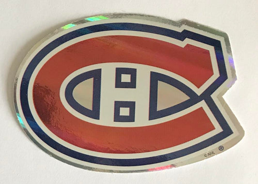 (HCW) Montreal Canadiens Prismatic Coloured Decal Sticker 4"x3" NHL Licensed Image 1