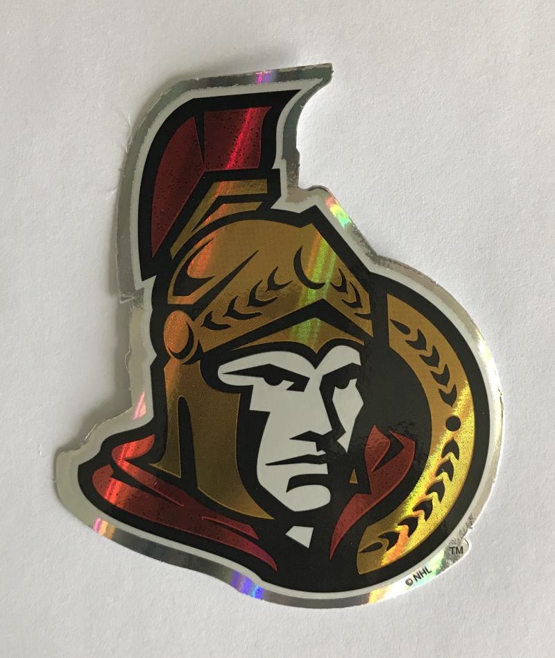 (HCW) Ottawa Senators Prismatic Coloured Decal Sticker 3"x3.5" NHL Licensed Image 1