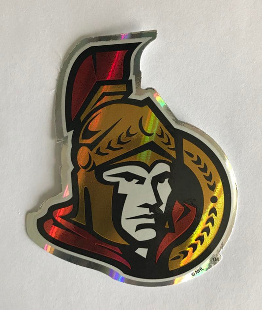 (HCW) Ottawa Senators Prismatic Coloured Decal Sticker 3"x3.5" NHL Licensed Image 1