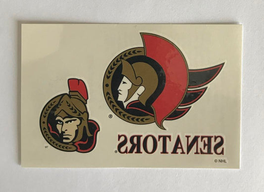 (HCW) Ottawa Senators #1 Banner Coloured Tattoo Sticker 4"x3" NHL Licensed Image 1