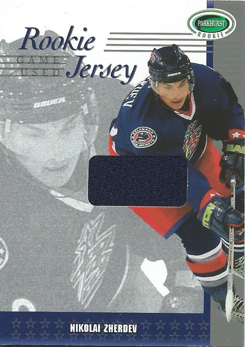 2003-04 Parkhurst Rookie Jerseys Nikolai Zherdev NHL /90 NHL MEM 03012