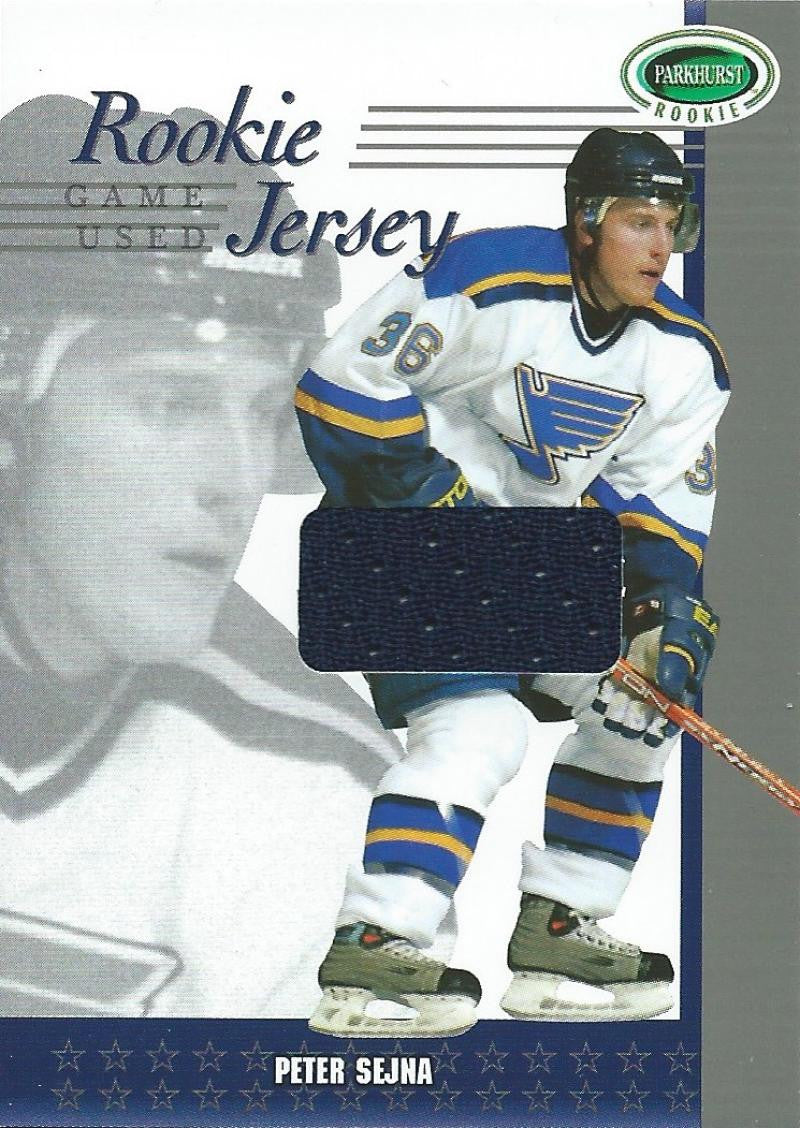 2003-04 Parkhurst Rookie Jerseys Peter Sejna NHL /90 NHL MEM 03013