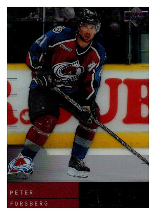 (HCW) 2000-01 Upper Deck Ice #13 Peter Forsberg NHL Hockey Card 03043
