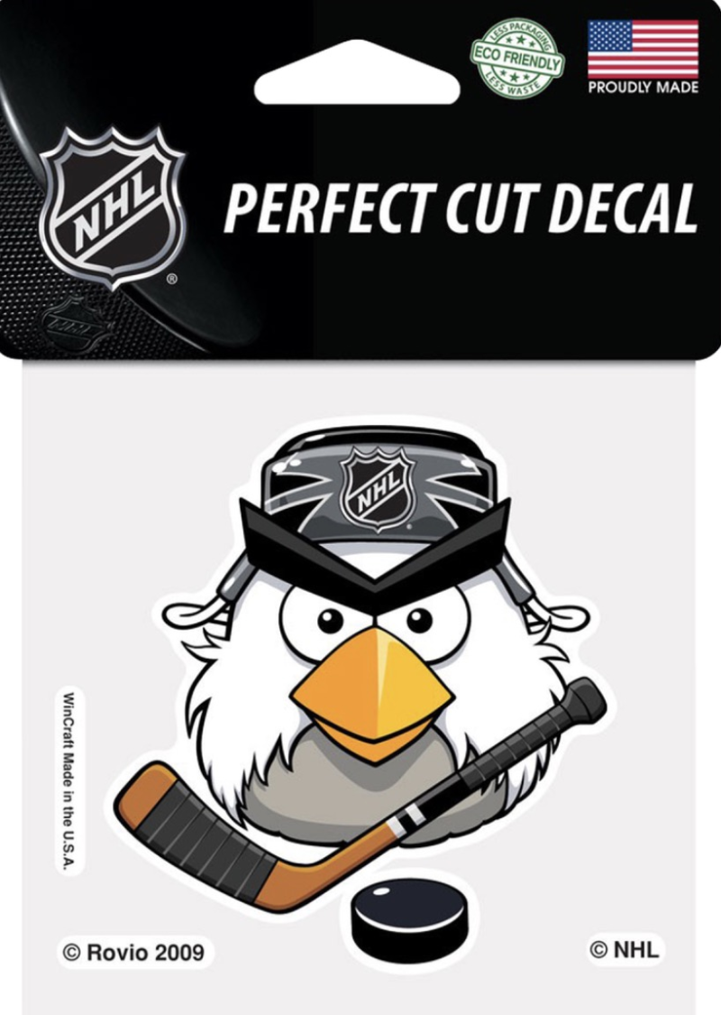 (HCW) NHL Hockey Angry Bird Perfect Cut Colour 4"x4" Licensed Decal Sticker Image 1