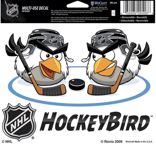 (HCW) NHL Hockey Angry Bird Multi-Use Coloured Decal Sticker 5"x6"  Image 1