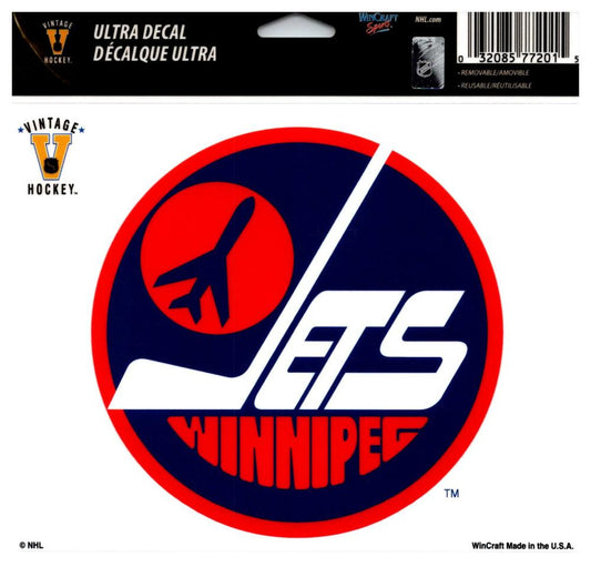 Winnipeg Jets Vintage Multi-Use Coloured Decal Sticker 5"x6"  Licensed