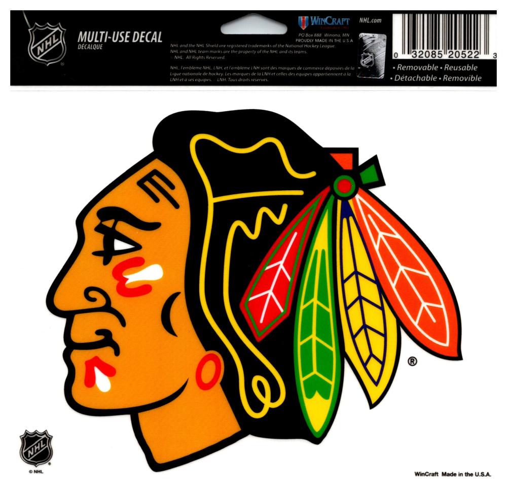 Chicago Blackhawks Multi-Use Coloured Decal Sticker 5"x6"  Licensed