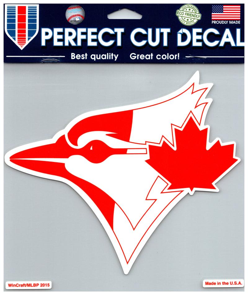 (HCW) Toronto Blue Jays (Red) Perfect Cut Colour 8x8 Large Decal Sticker MLB Image 1