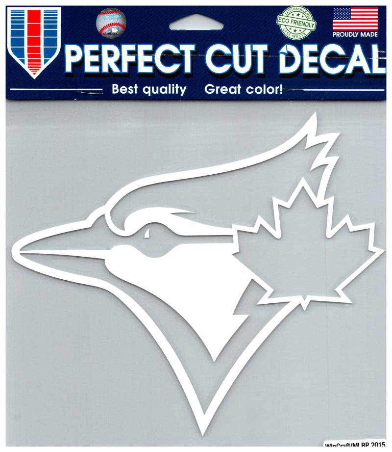 Toronto Blue Jays (White) Perfect Cut Colour 8x8 Large Decal Sticker MLB