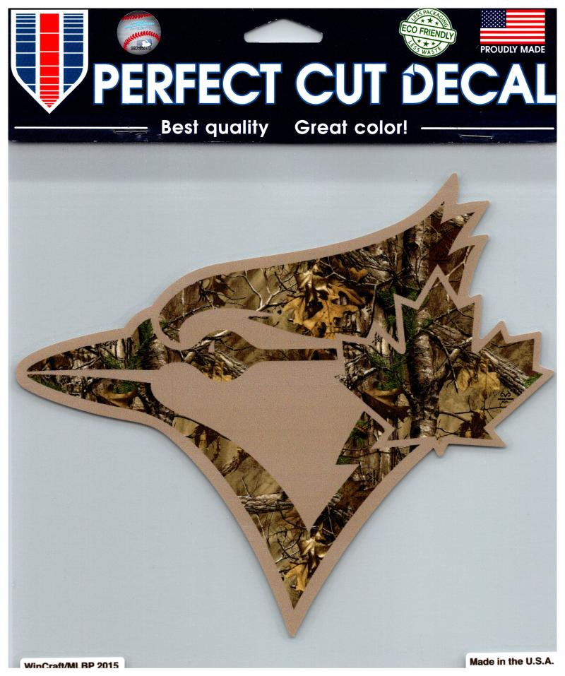 (HCW) Toronto Blue Jays (Camo) Perfect Cut Colour 8x8 Large Decal Sticker MLB Image 1