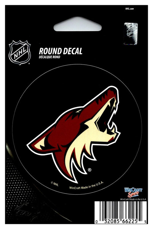 (HCW) Arizona Coyotes 3" Round Vinyl Decal Sticker NHL Licensed In/Outdoor Image 1