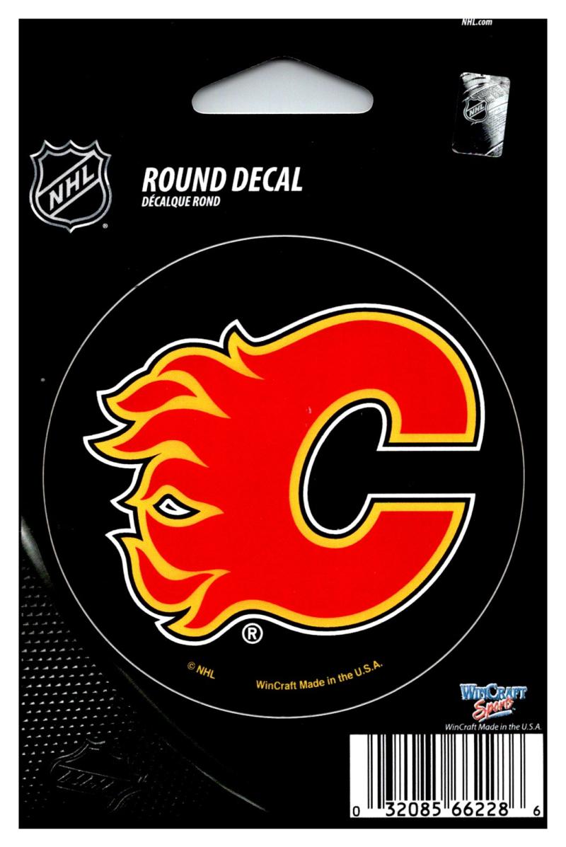 (HCW) Calgary Flames 3" Round Vinyl Decal Sticker NHL Licensed In/Outdoor Image 1