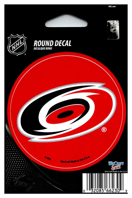 (HCW) Carolina Hurricanes 3" Round Vinyl Decal Sticker NHL Licensed In/Outdoor Image 1