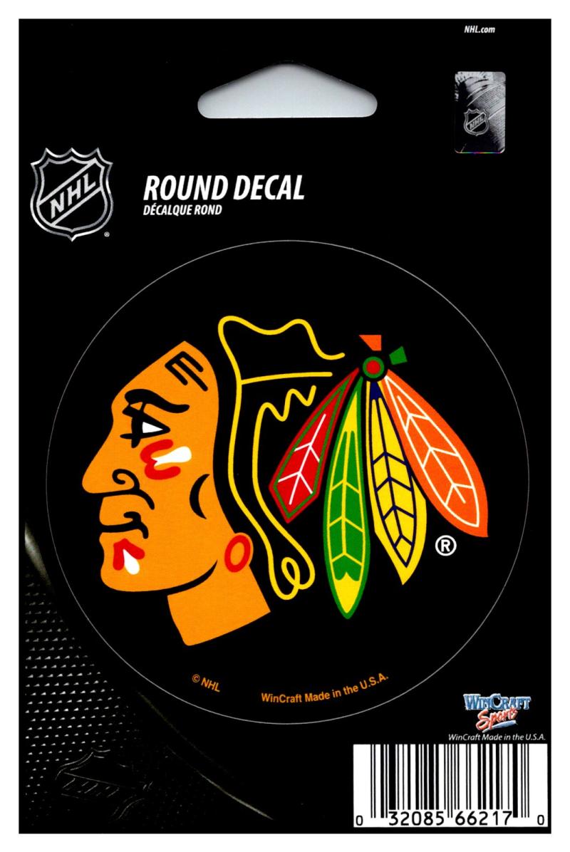 (HCW) Chicago Blackhawks 3" Round Vinyl Decal Sticker NHL Licensed In/Outdoor Image 1