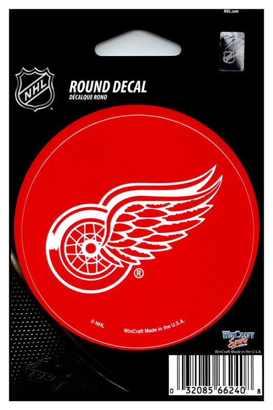 (HCW) Detroit Red Wings 3" Round Vinyl Decal Sticker NHL Licensed In/Outdoor Image 1