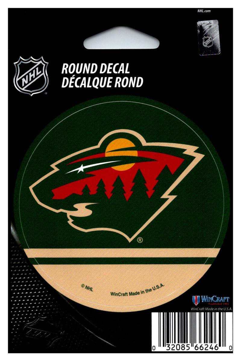 (HCW) Minnesota Wild 3" Round Vinyl Decal Sticker NHL Licensed In/Outdoor Image 1