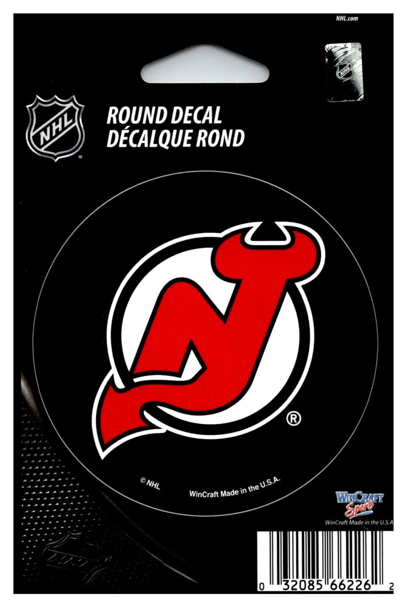 (HCW) New Jersey Devils 3" Round Vinyl Decal Sticker NHL Licensed In/Outdoor Image 1