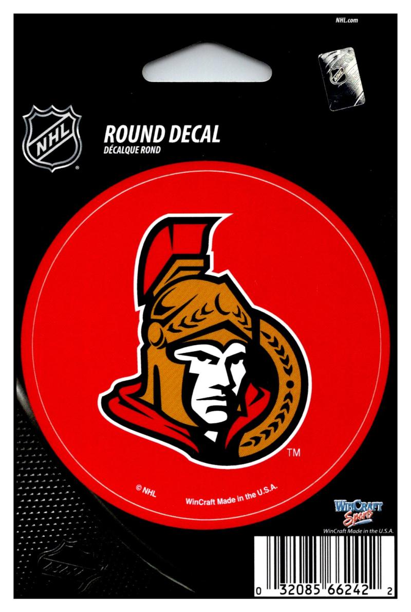 (HCW) Ottawa Senators (red) 3" Round Vinyl Decal Sticker NHL Licensed In/Outdoor Image 1