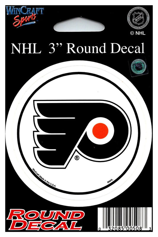 (HCW) Philadelphia Flyers (white) 3" Round Vinyl Decal Sticker NHL Licensed In/Outdoor Image 1