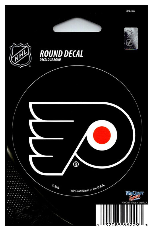 (HCW) Philadelphia Flyers (black) 3" Round Vinyl Decal Sticker NHL Licensed In/Outdoor Image 1