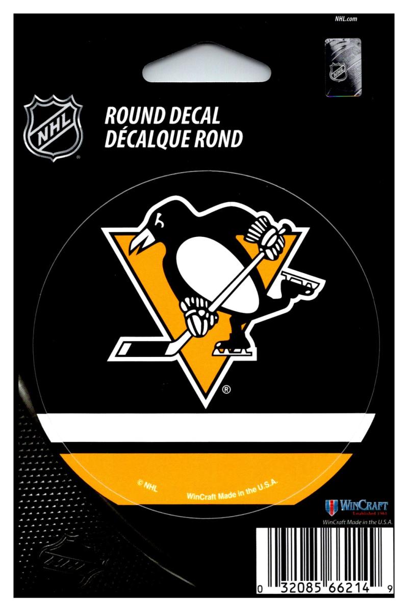 (HCW) Pittsburgh Penguins 3" Round Vinyl Decal Sticker NHL Licensed In/Outdoor Image 1