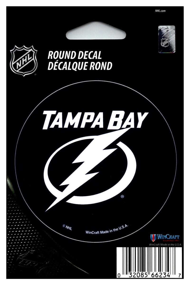 (HCW) Tampa Bay Lightning 3" Round Vinyl Decal Sticker NHL Licensed In/Outdoor Image 1