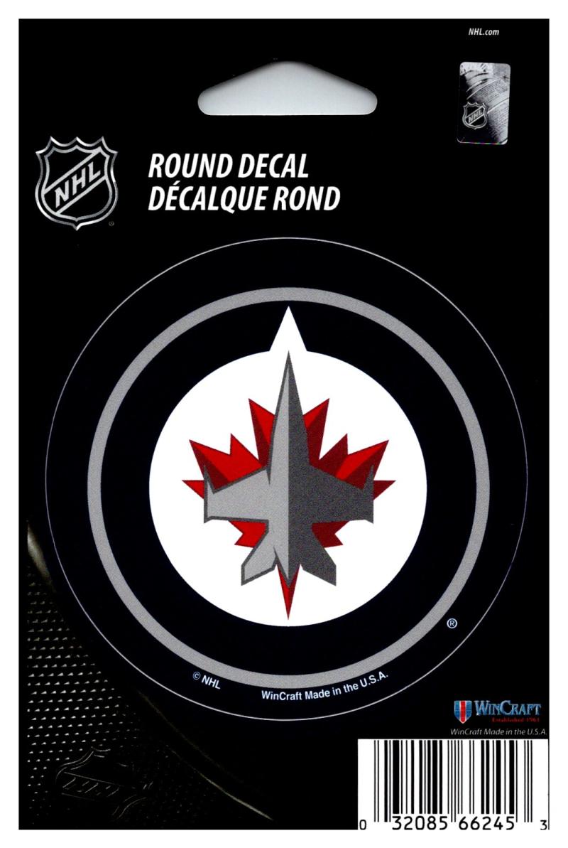 (HCW) Winnipeg Jets 3" Round Vinyl Decal Sticker NHL Licensed In/Outdoor Image 1