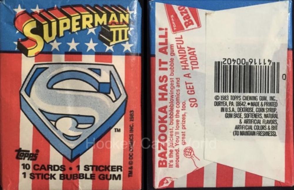 1983 Topps Superman III 3 Sealed Wax Hobby Trading Pack - 10 Cards + Gum  Image 1