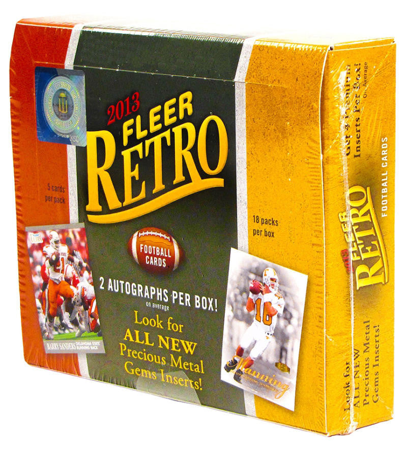2013 Upper Deck Fleer Retro Football Hobby Box - 2 Autos/4 Inserts Box