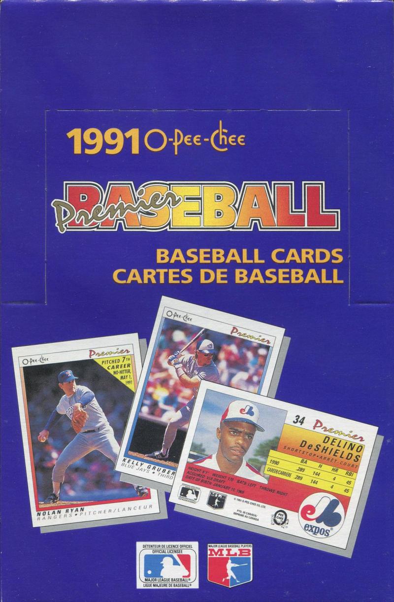 1991 O-Pee-Chee Premier Baseball Hobby Box - 36 Packs Per Box Image 1