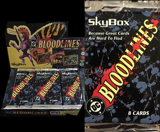  1992 Skybox DC Comics Bloodlines Trading Card Pack - Heroes, Villains Image 1