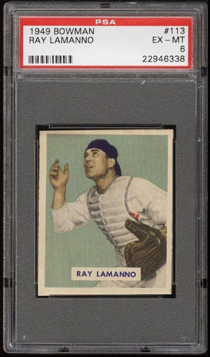 1949 Bowman #113 RAY LAMANNO PSA 6 Baseball Card MLB