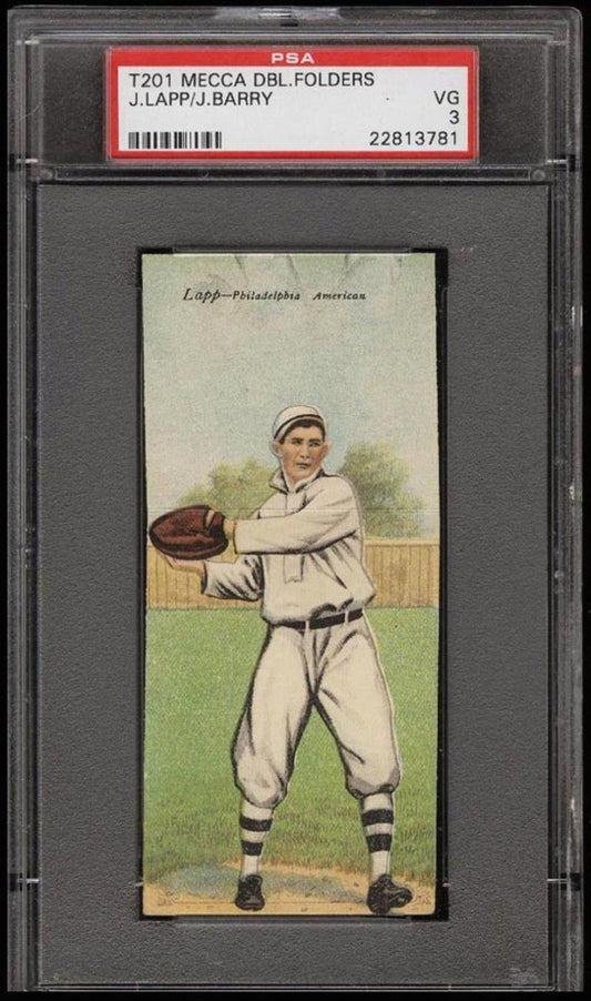 1911 T201 Mecca Double Folders JACK LAPP / JACK BARRY PSA 3