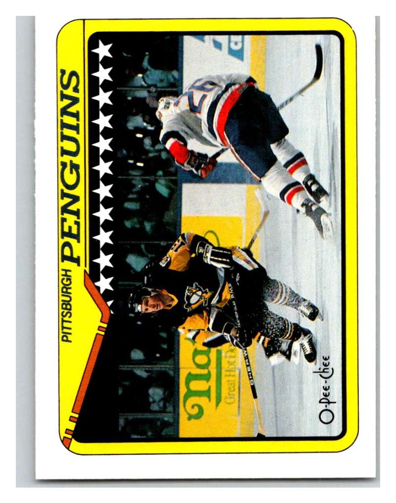 1990-91 O-Pee-Chee #326 Penguins Team Mint  Image 1