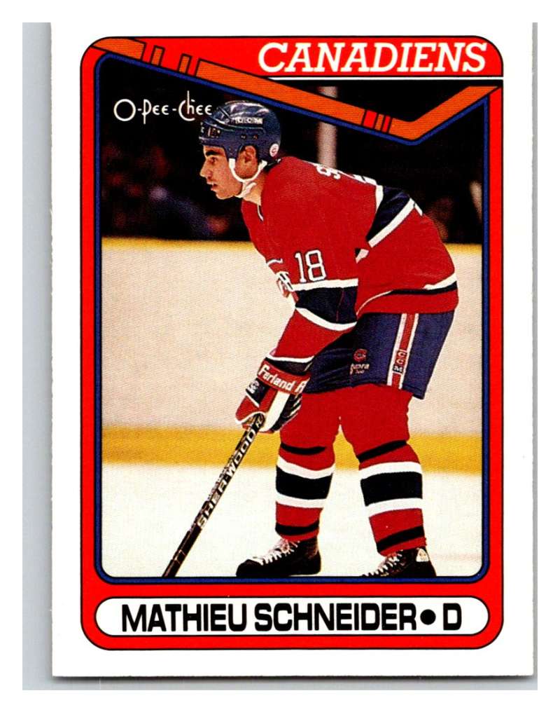 1990-91 O-Pee-Chee #372 Mathieu Schneider Mint RC Rookie Image 1