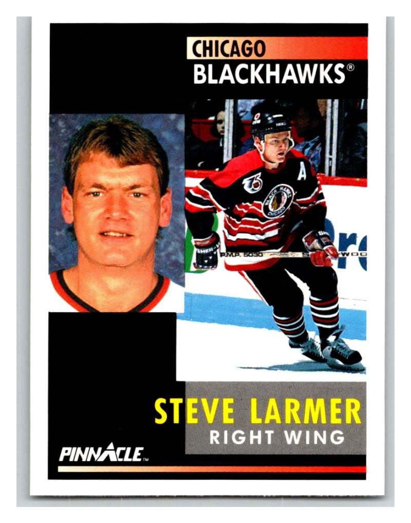 1991-92 Pinnacle #29 Steve Larmer Blackhawks Image 1