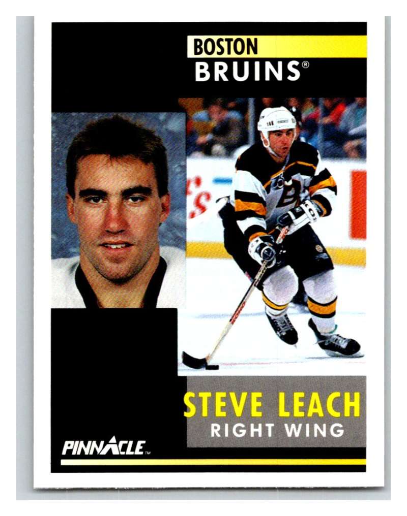 1991-92 Pinnacle #46 Stephen Leach Bruins Image 1
