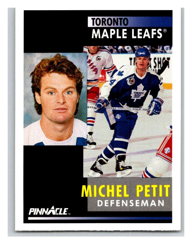 1991-92 Pinnacle #49 Michel Petit Maple Leafs Image 1