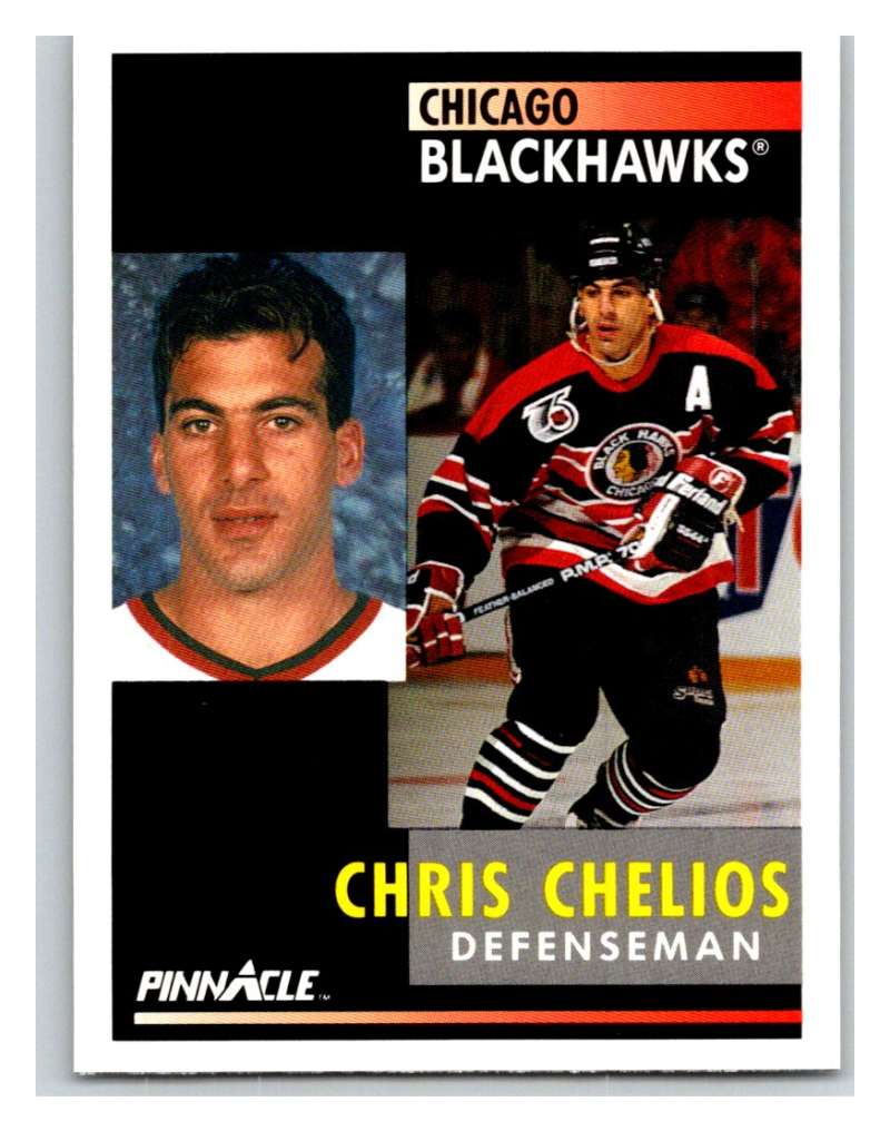 1991-92 Pinnacle #58 Chris Chelios Blackhawks Image 1