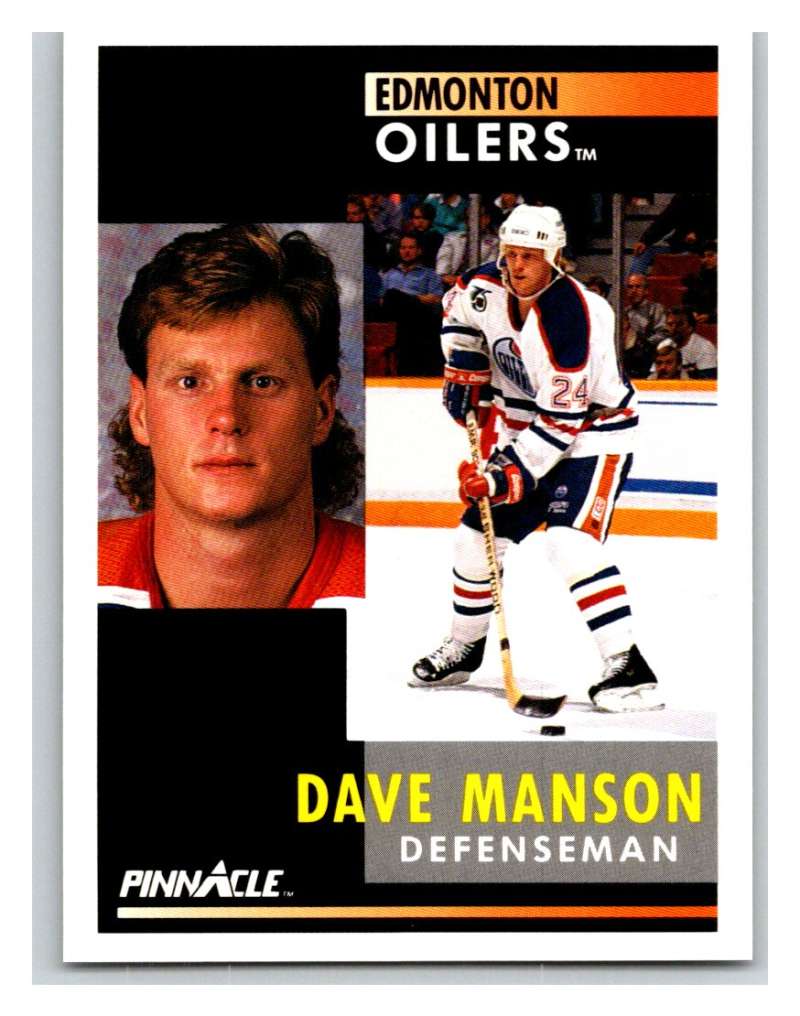 1991-92 Pinnacle #62 Dave Manson Oilers Image 1