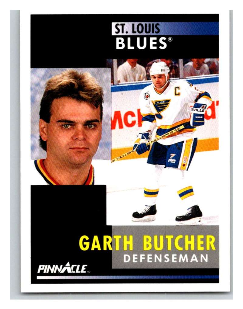1991-92 Pinnacle #85 Garth Butcher Blues Image 1